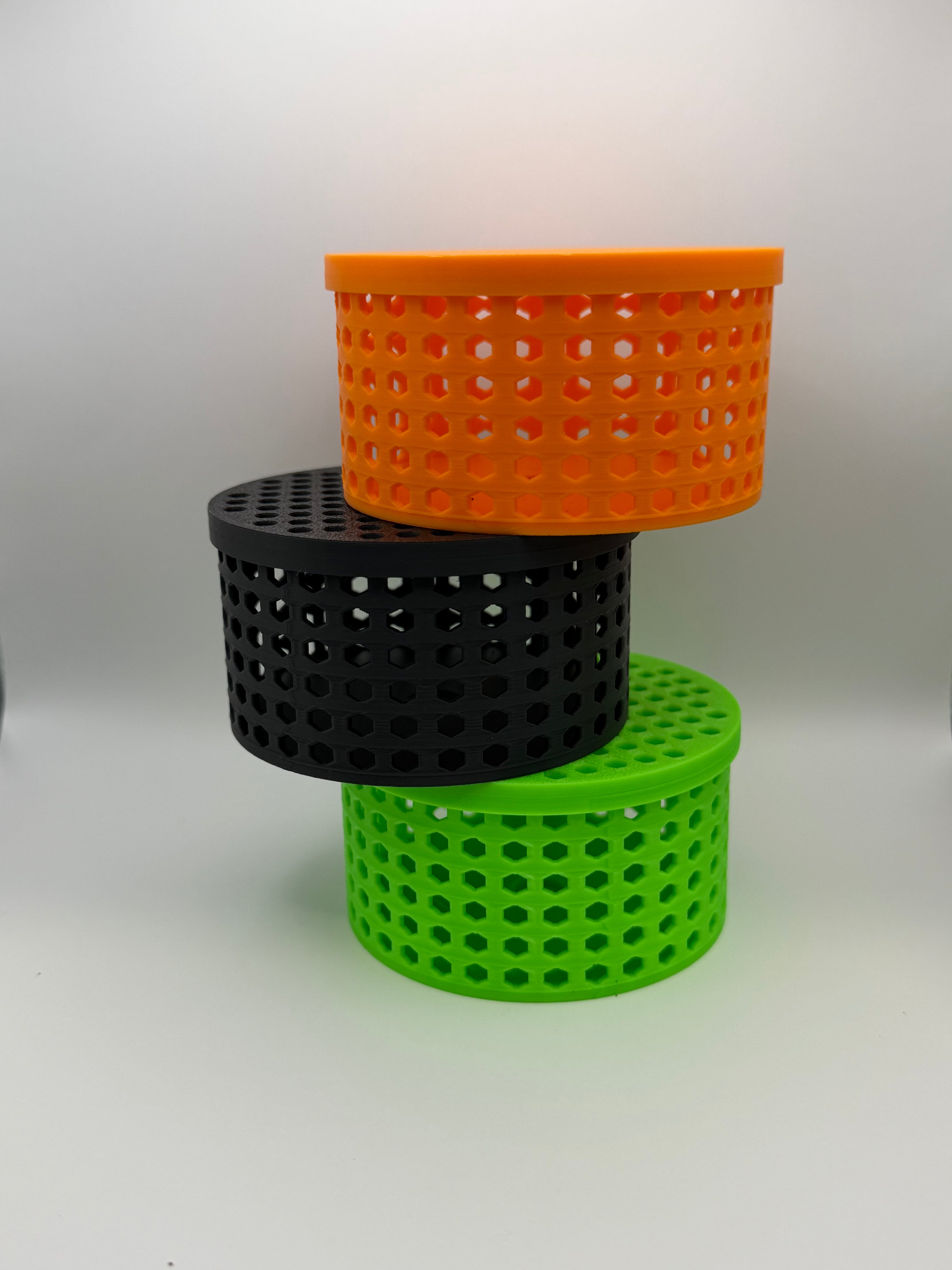 Large Mushroom Coral Frag Cages – 3-Pack (Black, Orange, Green)