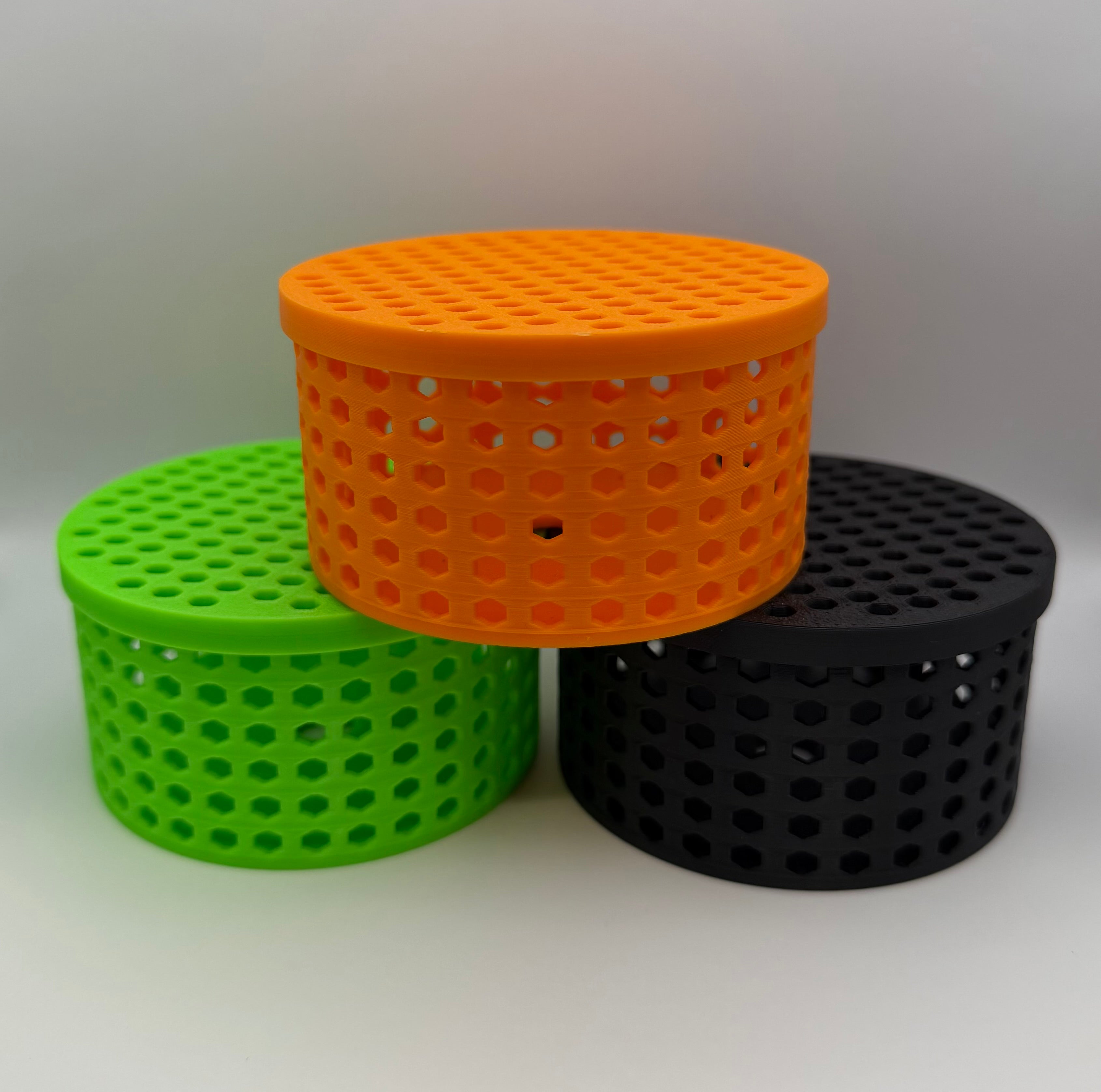 Large Mushroom Coral Frag Cages – 3-Pack (Black, Orange, Green)